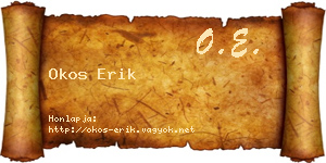 Okos Erik névjegykártya